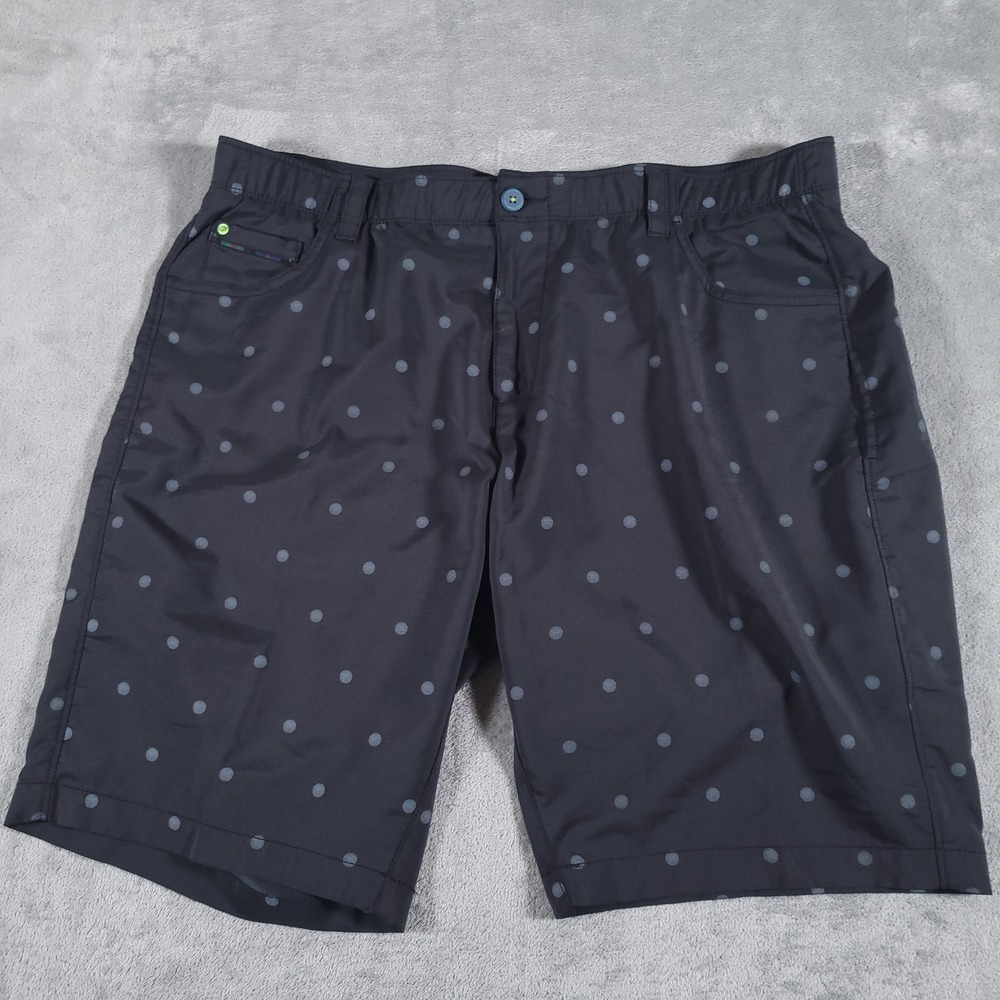 William Murray Shorts Mens 40 Black Polka Dot Straight Fit Golf Performance